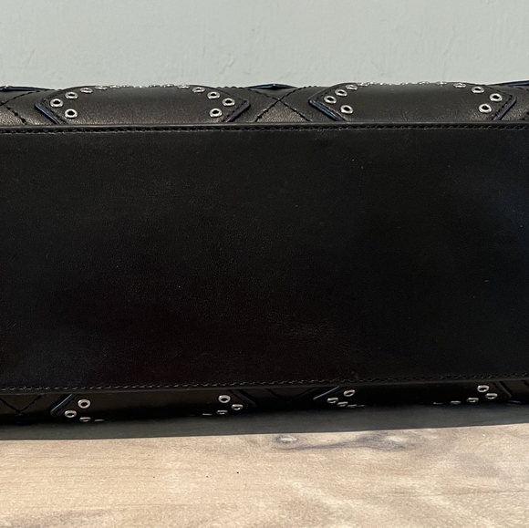 Michael Kors Selma Silver Diamond Grommet Leather Shoulder Bag/Satchel  … - Picture 6 of 16